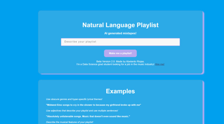Read more about the article Natural Language Playlist